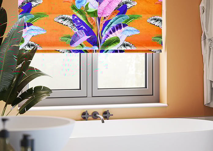 Palm Springs, Orange - Motorised Roman Blind - Image 5